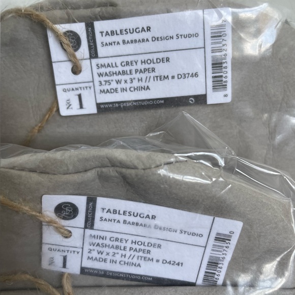 Santa Barbara Washable Paper Holder - set of 3 - Grey medium/small/mini NWT - Picture 5 of 6